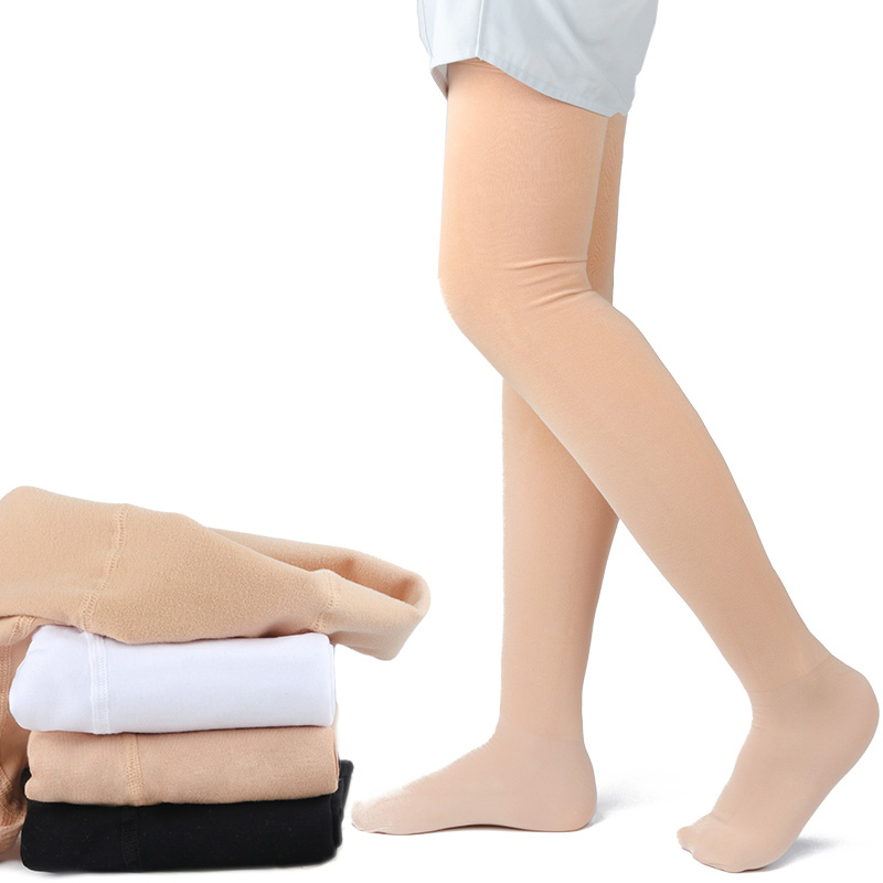 女童连裤袜春秋肉色薄绒加厚儿童打底裤白色舞蹈袜练功跳舞专用