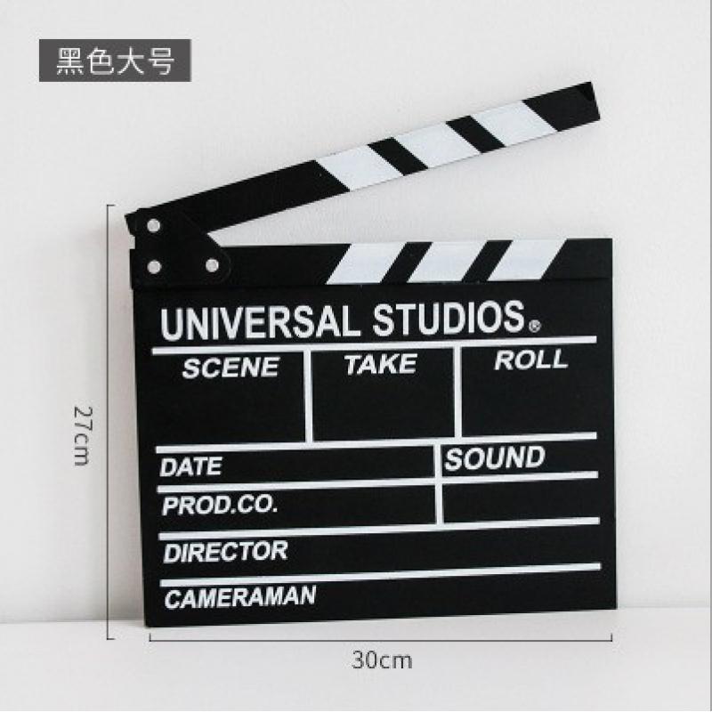 壁饰粉笔写 电影道具黑板拍板导演板场记板打板开拍板场记牌装饰 三维工匠 黑色大号高清大图