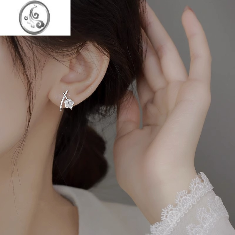 JiMiS925银饰耳钉女2023新款小众设计耳环轻奢气质高级感耳饰春夏