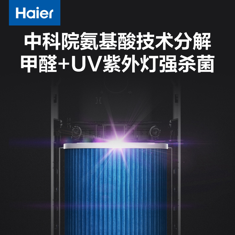 海尔(Haier)空气净化器家用除甲醛雾霾颗粒物负离子除菌除烟味氨基酸除醛 KJ600F-H600AU1