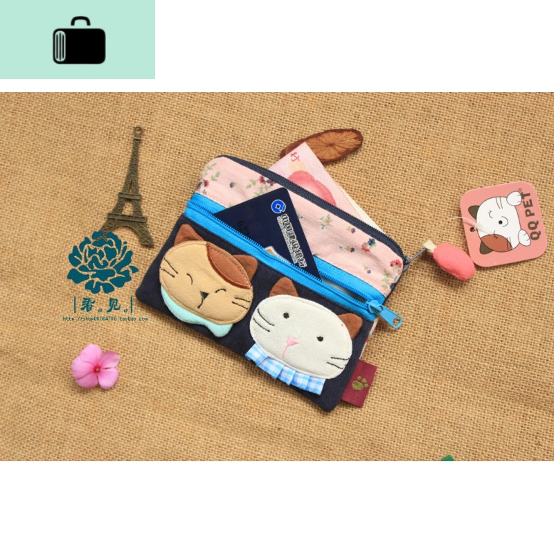 布艺女生卡通可爱小包杂物零钱包韩版迷你硬币收纳袋钥匙包多拉链NEW LAKE高清大图
