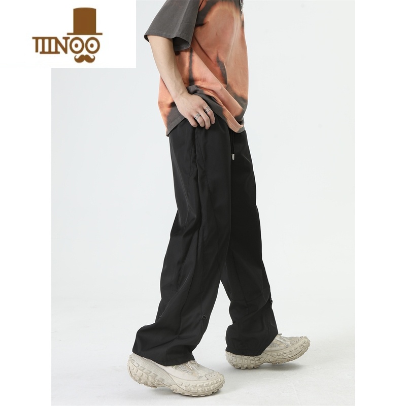 YANXU不吃软饭 美式hiphop宽松嘻哈直筒速干工装裤子潮休闲伞兵裤男女高清大图