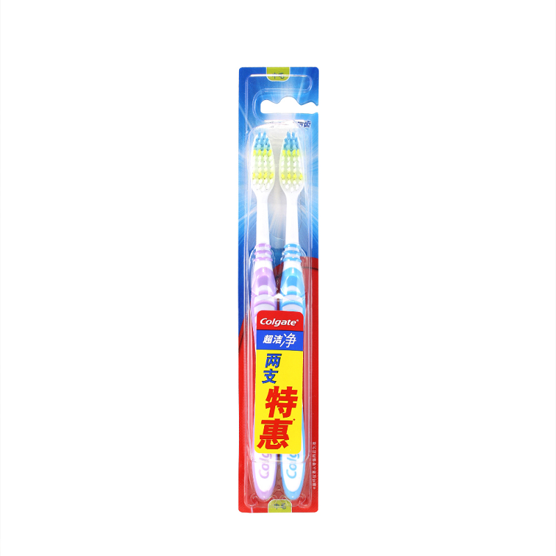 高露洁(Colgate) 纤柔纤纳丝牙刷1+1特惠装高分子软毛两支装