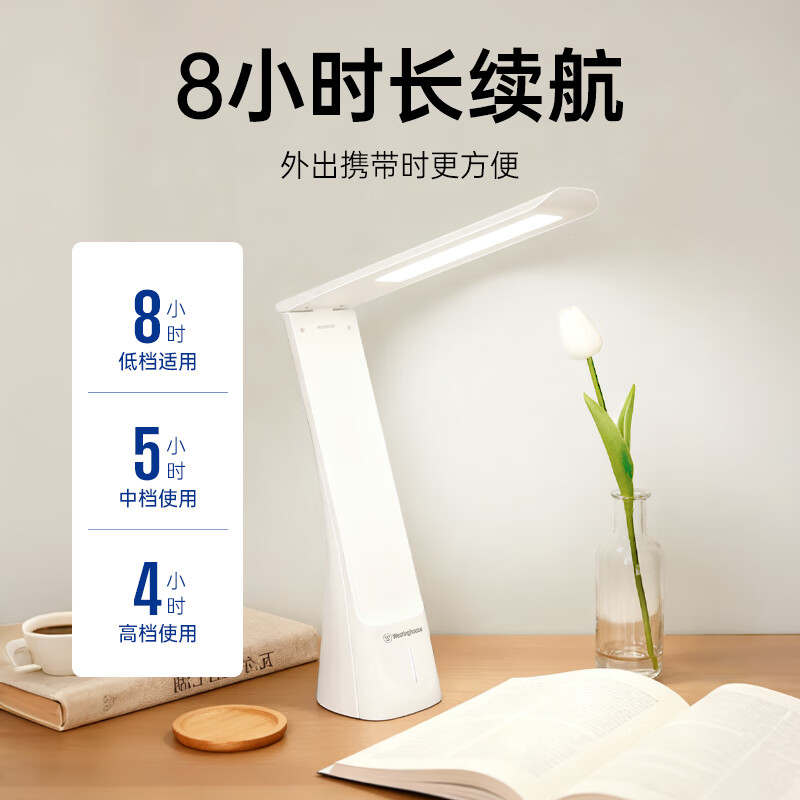 西屋(Westinghouse)儿童护眼台灯学生学习专用书桌灯儿童全光谱阅读便携折叠灯J01Pro高清大图
