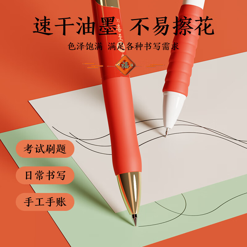 晨光(M&G)HAGP2433 有福气中性笔套装 5支装 签字笔