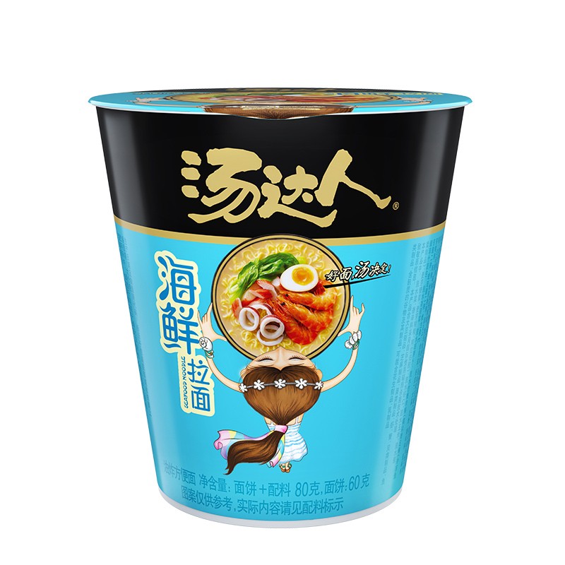 统一 汤达人 海鲜拉面 80克*12杯 杯面 整箱装方便面高清大图