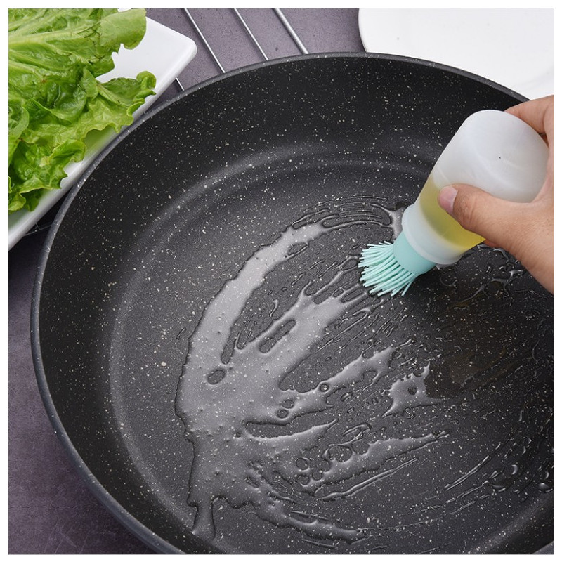 硅胶油瓶刷耐高温小油刷烧烤刷子自带瓶子烘焙油刷烙饼刷煎饼刷子|北欧粉升级油瓶刷2个有盖子