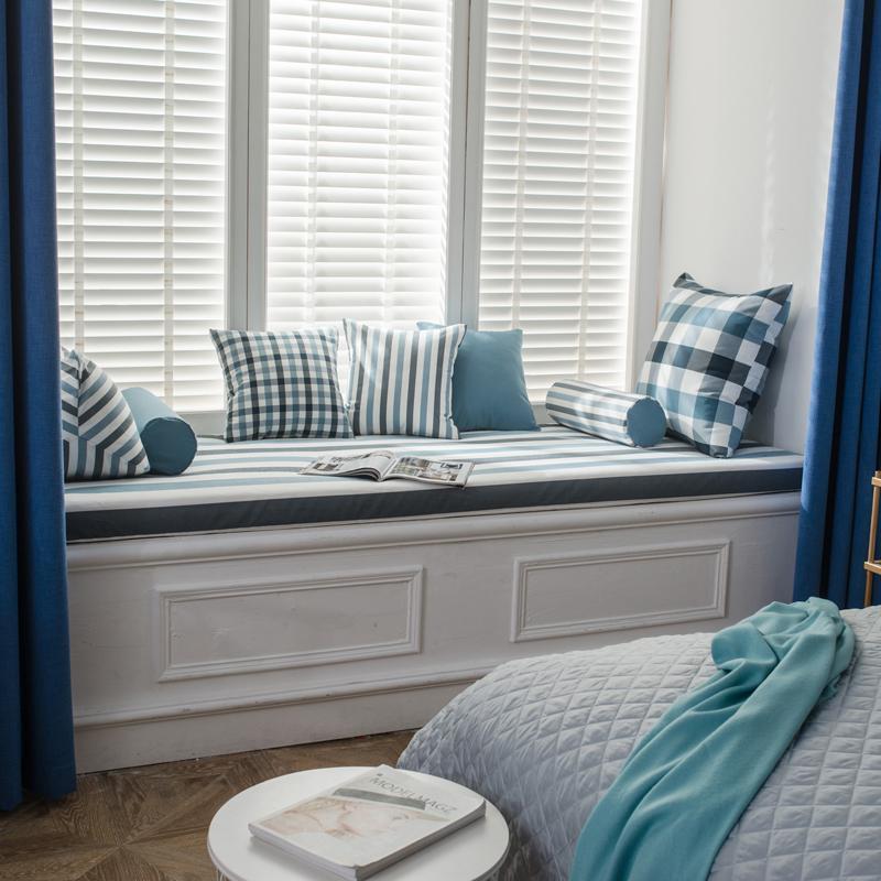 BONJEAN北欧高密度海绵飘窗垫窗台垫定做沙发垫条纹阳台榻榻米垫卡座 格条35cm飘窗垫