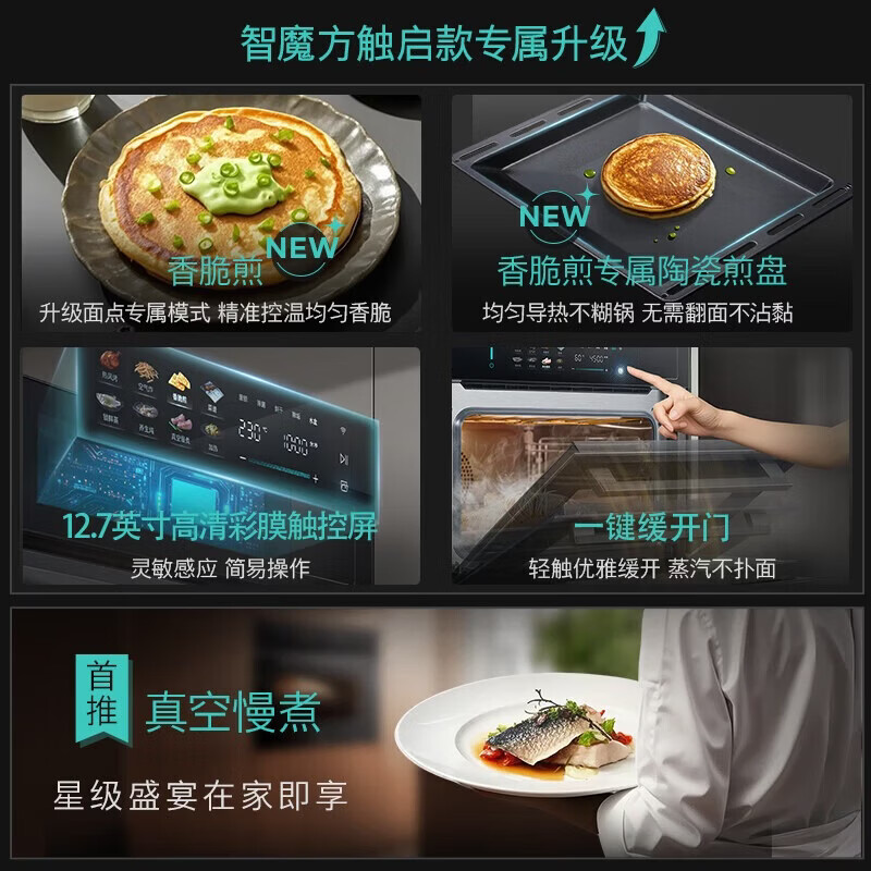 西门子CS1T5MAG4W [电动缓开门]六合一触启款智魔方58L蒸烤一体机嵌入式 蒸烤炸炖煮煎家用蒸烤箱 嵌入式蒸烤箱高清大图