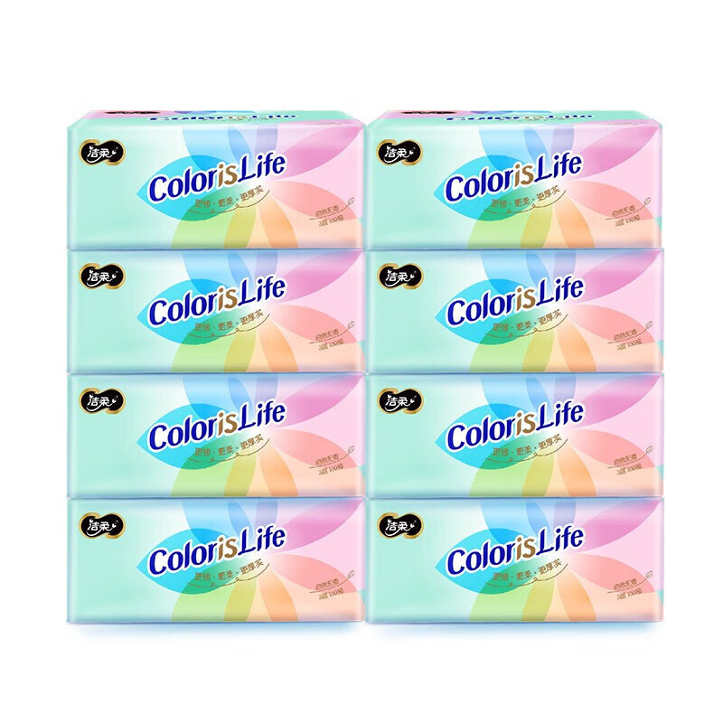洁柔纸面巾(缤纷软抽)100抽3层(24包装) 抽纸 OR205-24R 新老款随机高清大图