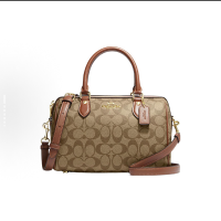 蔻驰（COACH）奢侈品 女士 中号单肩手提斜挎波士顿桶包PVC 卡其色F83607IME74 CH280-IME74
