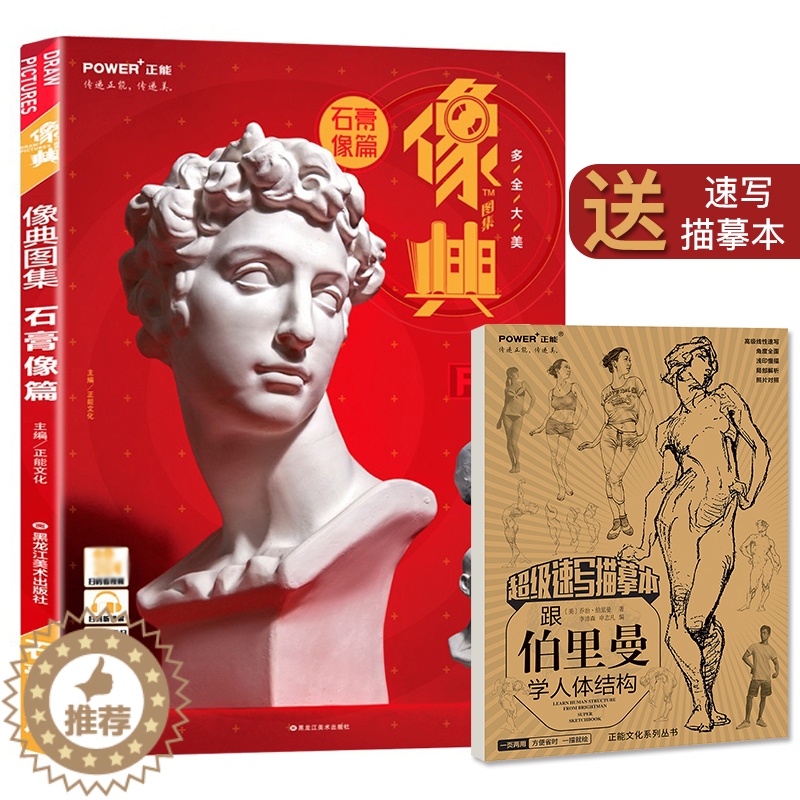 [醉染正版]像典图集 石膏像篇 素描头像半身像 基础入门局部五官 多角度结构解剖 照片对画临摹范本 艺考高考美术绘画书籍高清大图