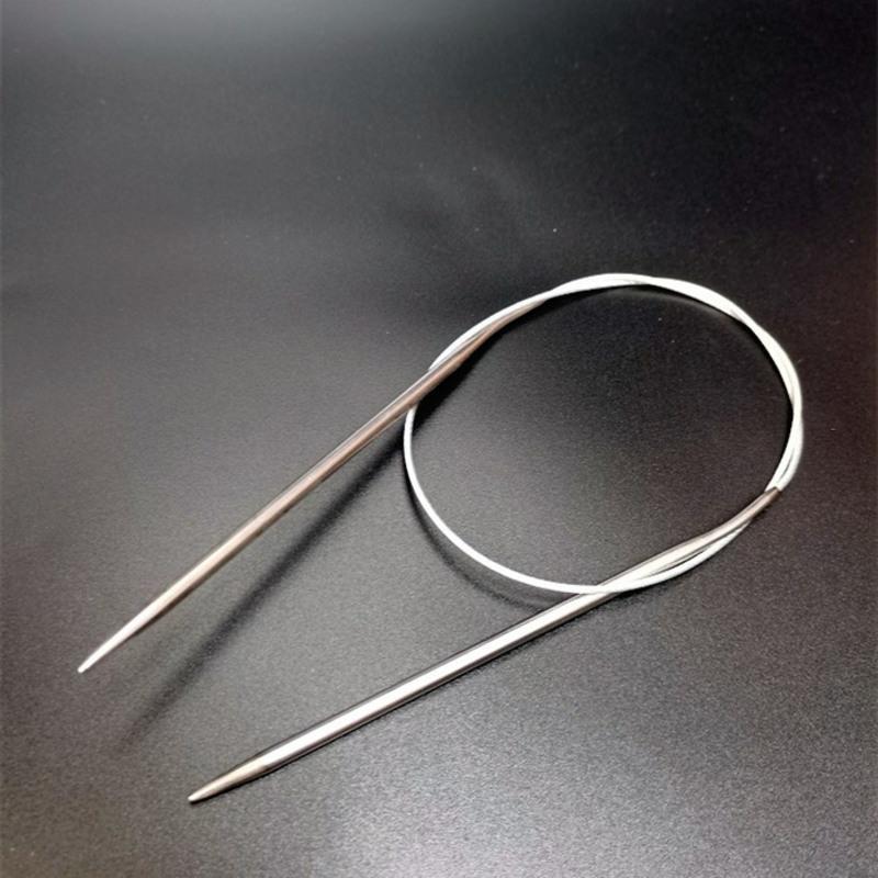 80cm环型棒针循环针不锈钢编织圈针儿童打毛衣毛线针钢丝环形针120cm