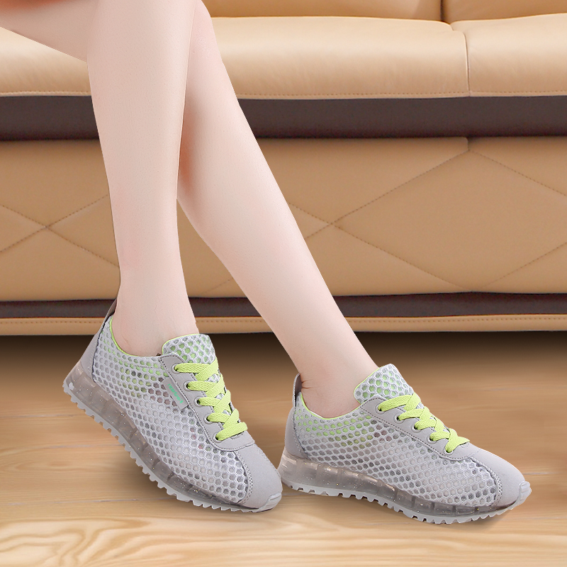 老北京布鞋女夏季镂空网面透气妈妈运动鞋防滑轻便平底孕妇鞋休闲