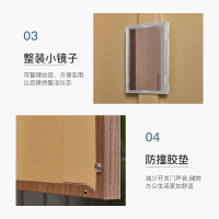 尔迈 宿舍更衣柜公寓柜储物柜带锁存包柜鞋柜职员更衣柜存放柜 深胡桃色三门更衣柜