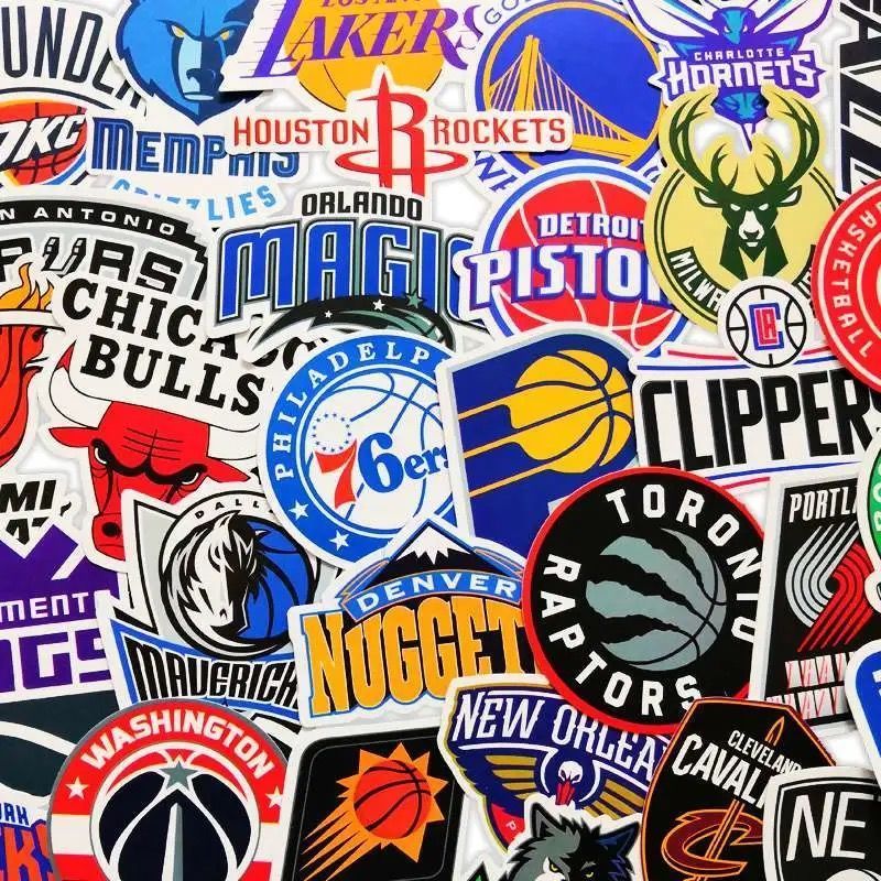 湖人篮网火箭队标志手机电脑笔记本篮球贴纸防水 31张nba全队标