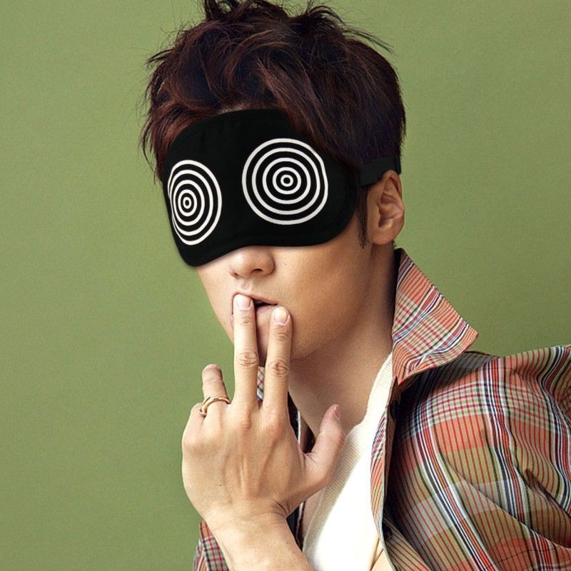 黑色眼罩男生睡眠专用遮光睡觉女个性表情搞笑夏季眼睛罩冰袋冰敷 y