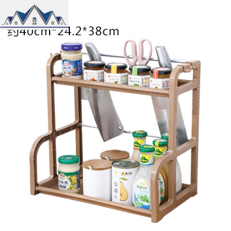 厨房置物架调料调味用品用具免打孔家用刀架多功能多层厨具收纳架_5_611 咖啡490g