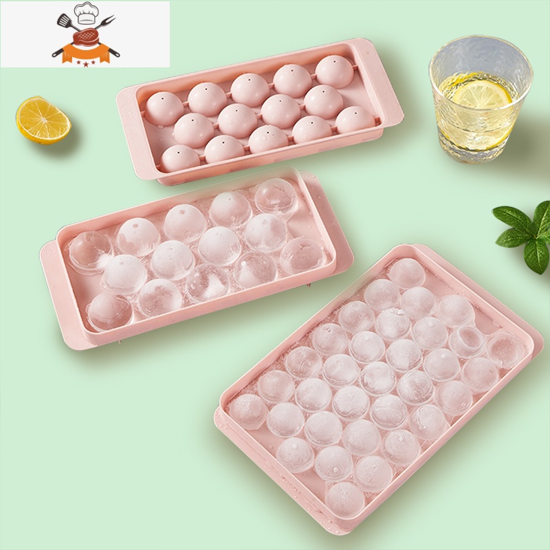 制冰球器冻冰块冰盒模具家用球形冰格商用食品级冰箱果冻制作器 敬平 [40颗冰球全家桶]33格粉+4格粉+3格粉高清大图