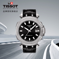 天梭(TISSOT)瑞士手表 独特时尚休闲夜光指针 竞速系列皮带男士机械手表 T115.407.17.051.00