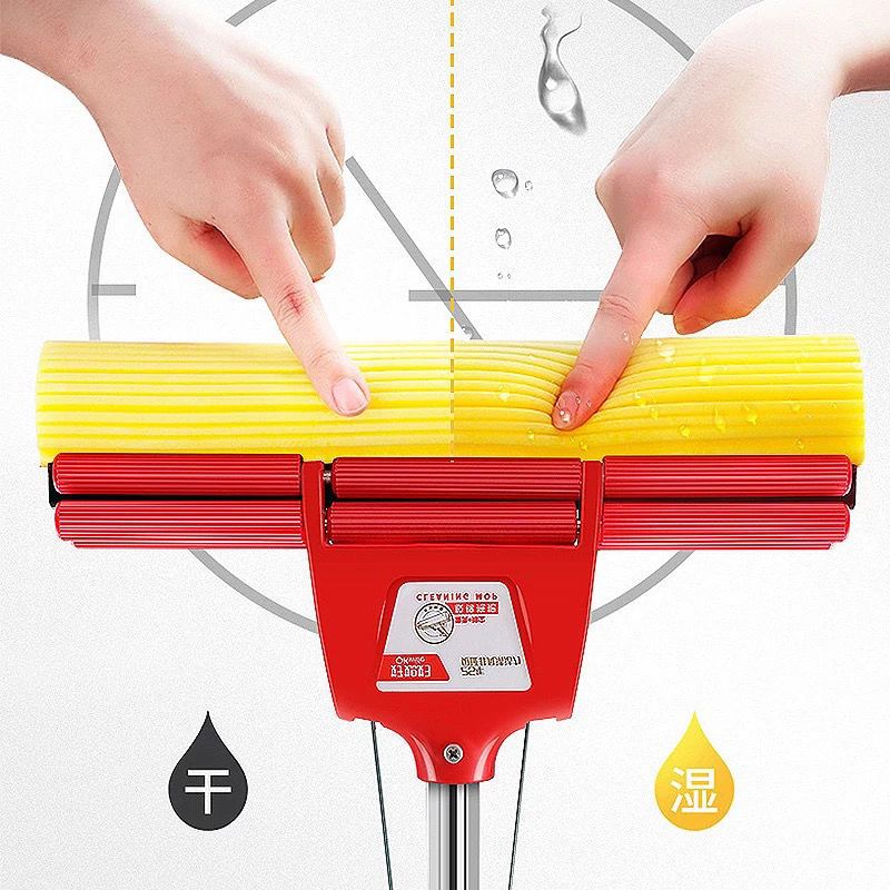 海绵头通用棉头拖把海绵替换装拖头替换布27cm滚轮式胶棉替换头1个装