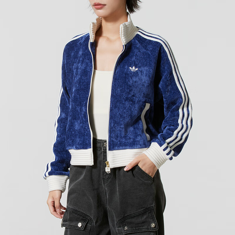 阿迪达斯 （adidas）三叶草外套女子时尚潮流运动休闲针织修身夹克JN0724 ZP高清大图