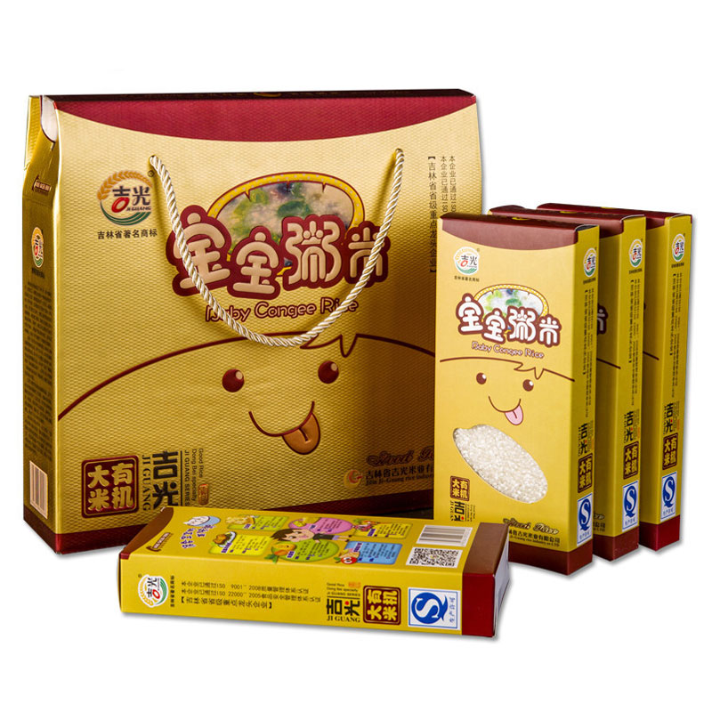 吉光 有机宝宝粥米礼盒 3kg/箱 宝宝粥米 有机大米 宝宝碎米 吉光出品