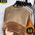 超厚驼绒】一体绒卫衣男士加绒加厚2025新款冬季圆领奥粒绒打底底