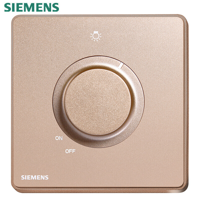 西门子(SIEMENS)开关插座面板 单开一开单控86型墙壁开关睿智系列睿致玫瑰金 调光开关(不适用与LED)
