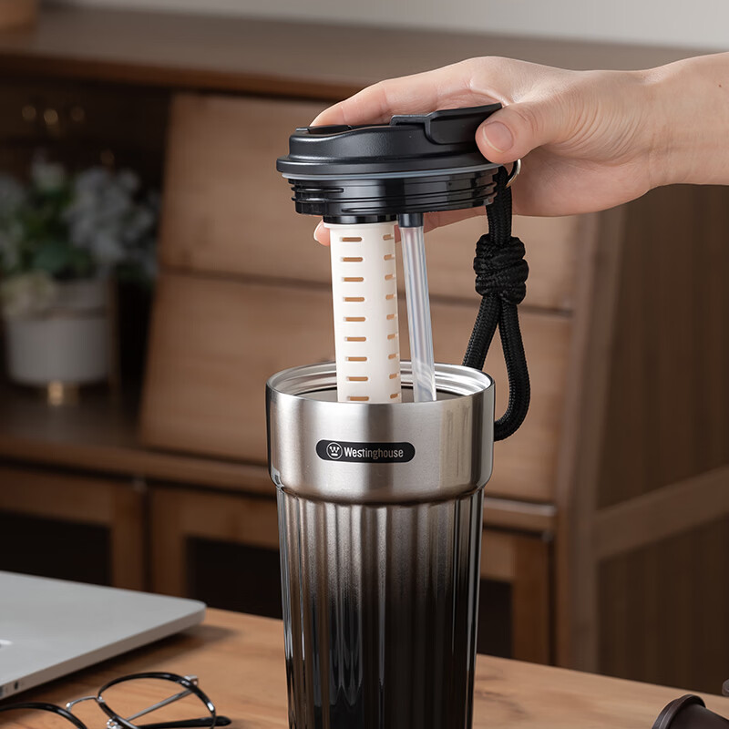 西屋庭光漫染 便携双饮咖啡杯WB500-BK高清大图