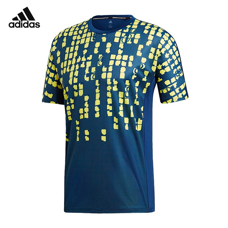 阿迪达斯 （adidas）2019新款宽松男女T恤运动休闲透气短袖 CW7063男款深蓝色 （S码-3XL码）
