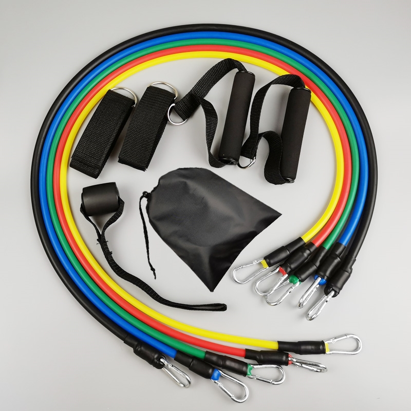 11件套拉力器多功能弹力绳迈高登男士拉力绳胸肌训练健身器材家用套装
