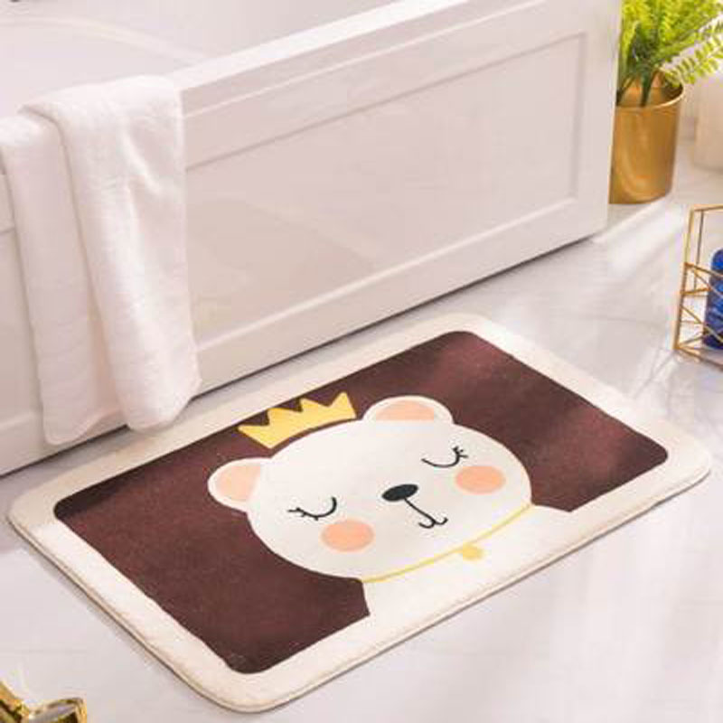 嘉创优品 卡通地垫门垫地毯卧室门口卫生间浴室防滑垫家用进门脚垫卫浴垫子 40*60CM[格子小羊-薄款]高清大图