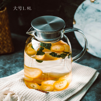 家用冷水壶凉水壶玻璃水壶烘焙精灵凉白开水杯子大容量耐热茶壶套装 大款冷水壶(1.8L)