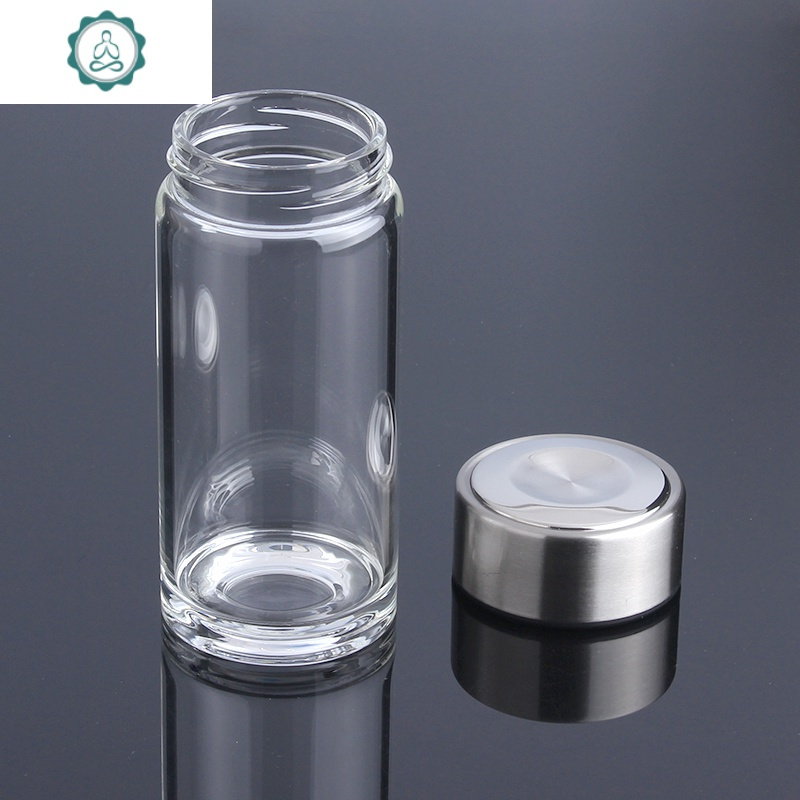 水杯单层玻璃杯男茶杯加厚高硼硅女可爱便携随手办公家用学生杯子 封