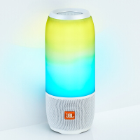 JBL PULSE3 音乐脉动三代 便携式蓝牙音箱 炫彩小音箱+低音炮 桌面音响 可免提通话 防水 珍珠白 脉动3脉动4