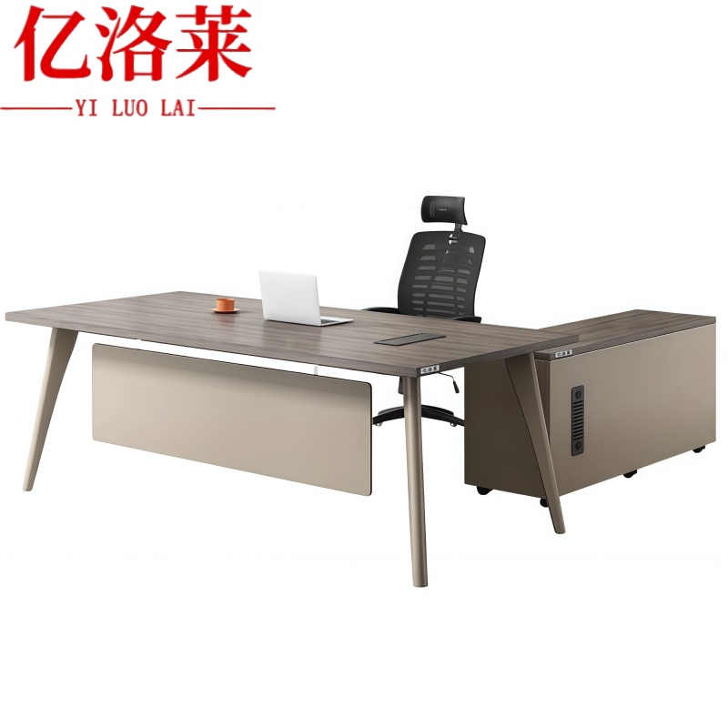 亿洛莱 办公桌+柜+椅 180cm 套高清大图