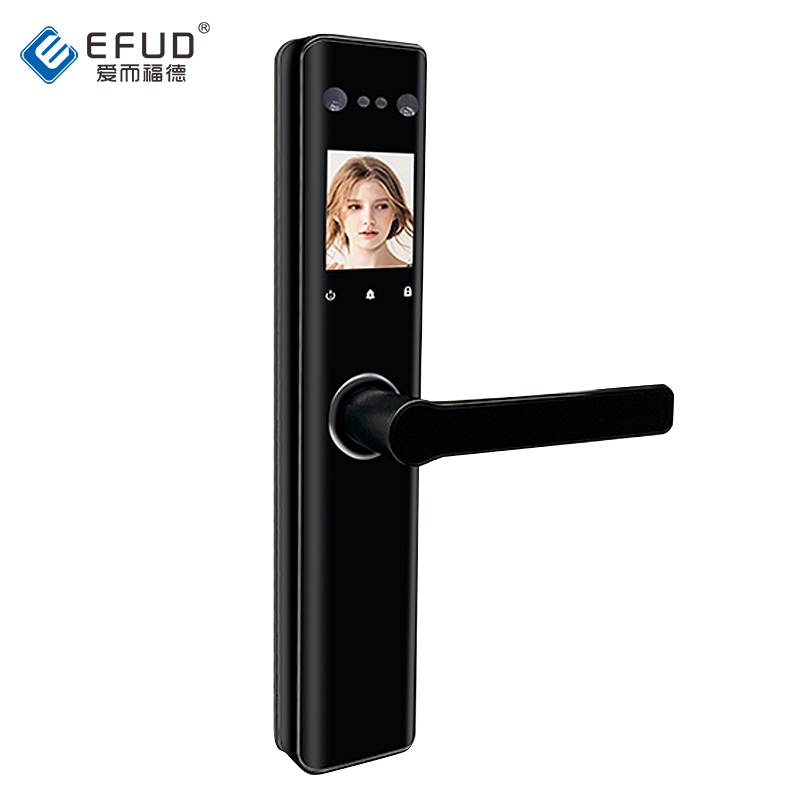 爱而福德(EFUD)E5A人脸识别智能门锁指纹锁密码锁家用全自动智能门锁指纹锁密码锁防盗门锁2.8寸彩屏内置摄像头幻影黑