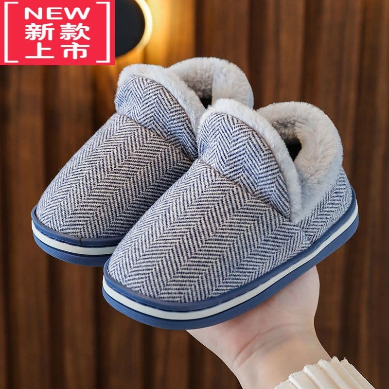 可莉允儿童棉拖鞋包跟秋冬亲子小中大男女童孩子宝宝棉鞋加绒加厚毛毛鞋图片