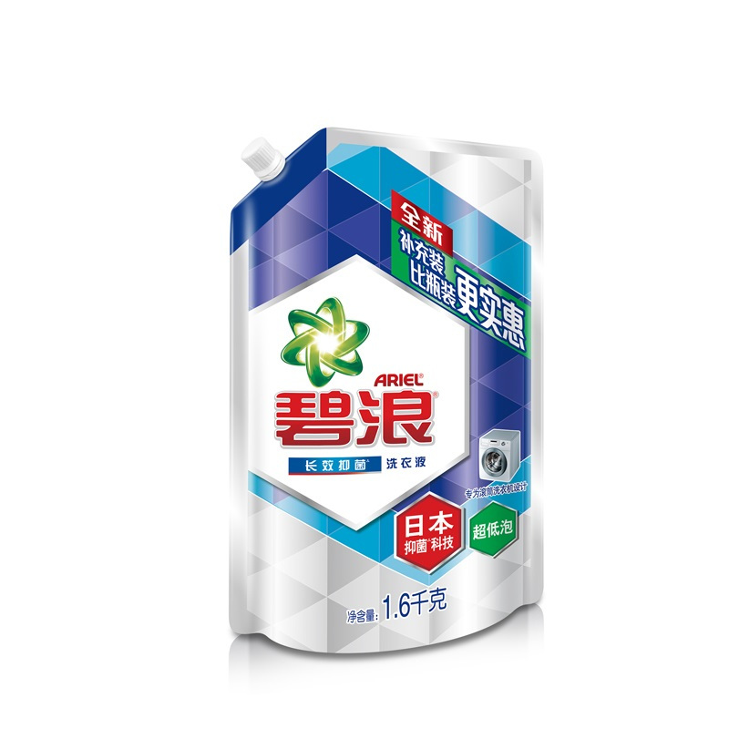 碧浪洗衣液日本抑菌科技超低泡1.6千克袋装 6袋/箱 单位:箱