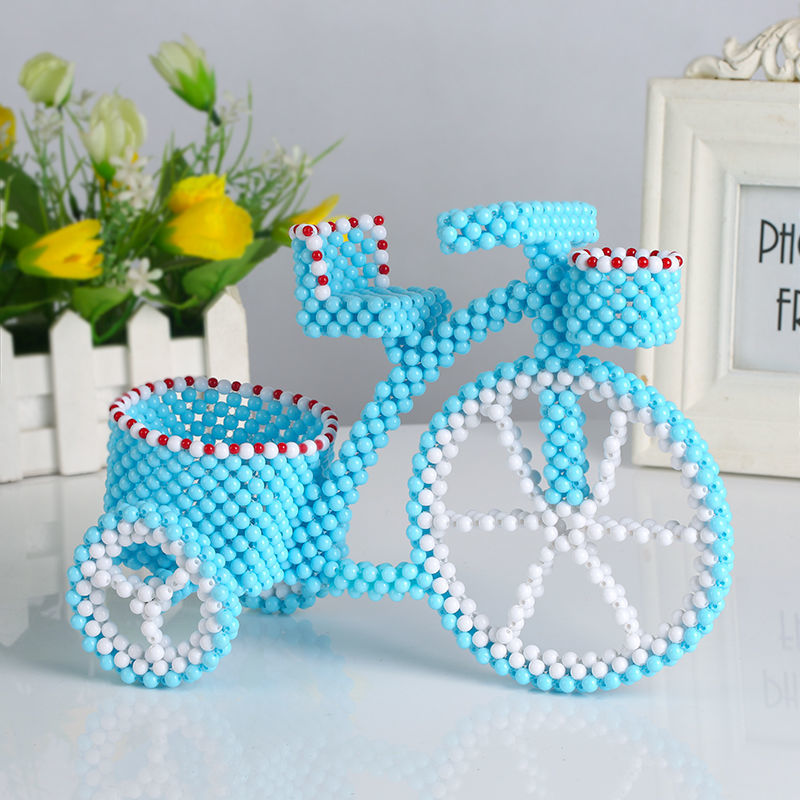 diy手工制作串珠创意家居收纳摆件散珠子编织单车工艺品材料包