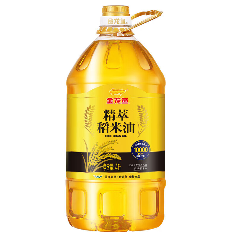 金龙鱼 精萃稻米油4L+黄金产地御品稻花香5kg 粮油组合装 送礼团购佳品