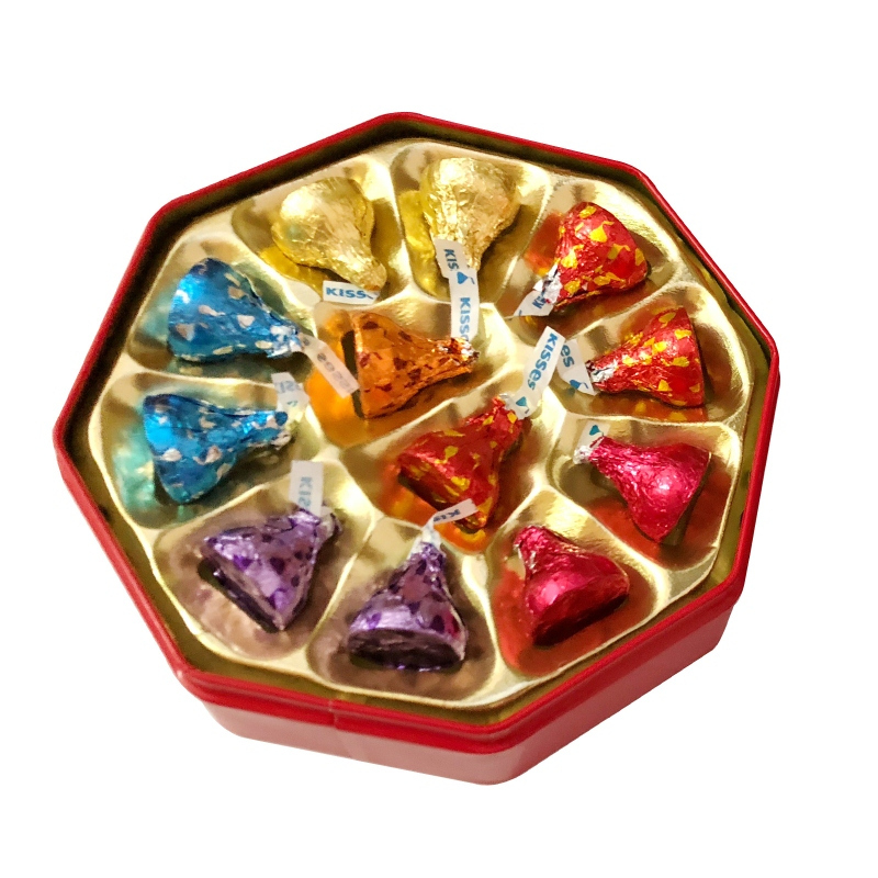 好时(Hershey’s) kisses好时牛奶巧克力12粒八角铁盒结婚喜糖礼盒装(不含礼袋)高清大图