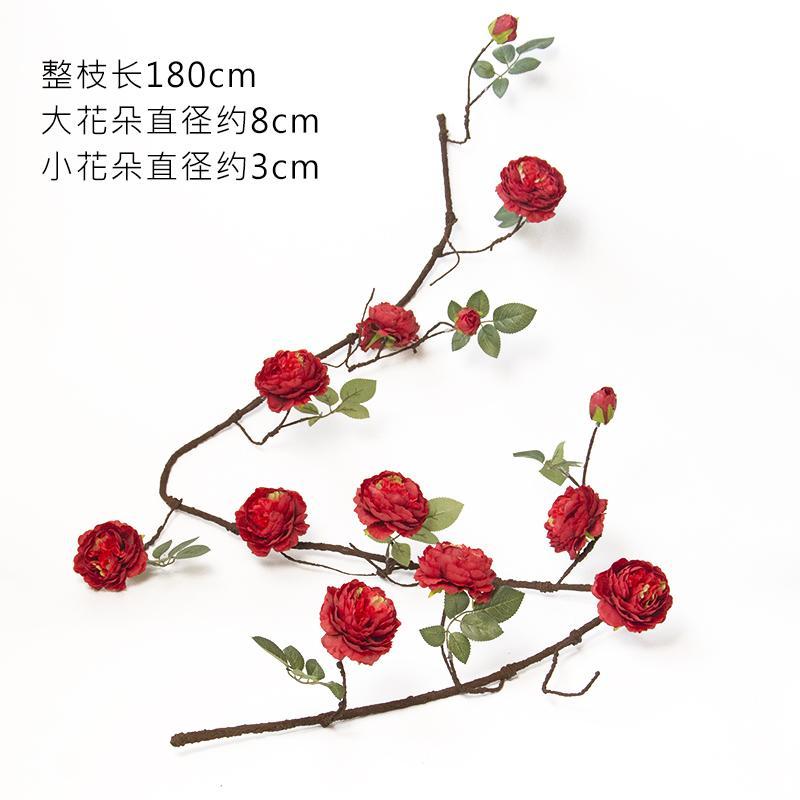 仿真洋牡丹花藤条假花藤蔓玫瑰花婚庆绢花铁艺圆亭路引拱装饰花
