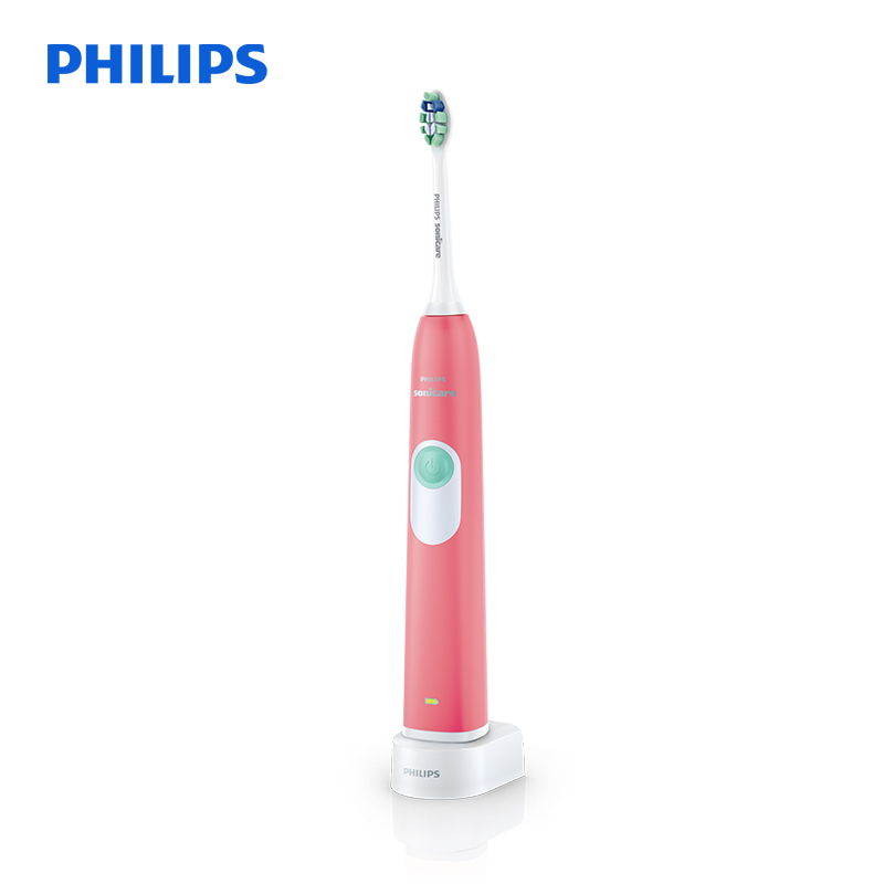 飞利浦(Philips)电动牙刷HX6225/16甜美粉 充电式31000次/分钟声波震动式清洁牙刷 防御牙菌斑