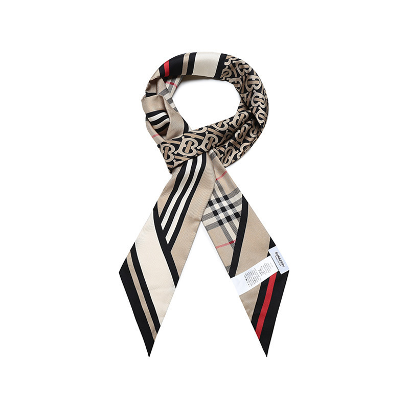 博柏利 burberry 男女通用款 桑蚕丝装饰带小领巾窄版