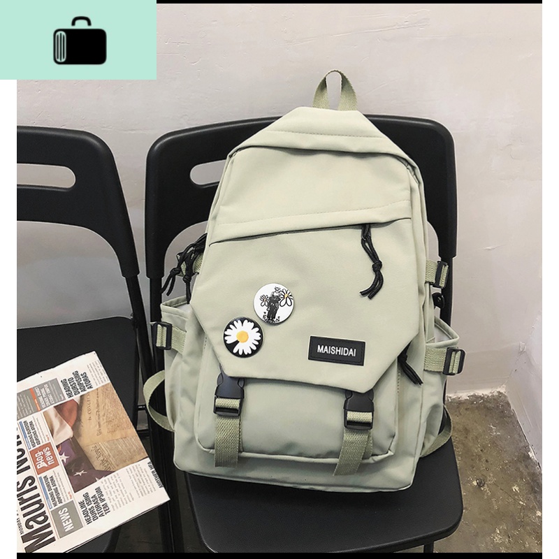 书包韩版原宿ulzzang双肩包女高中学生男初中生大学生时尚潮流insNEW LAKE 浅绿色（不带猩猩挂件）