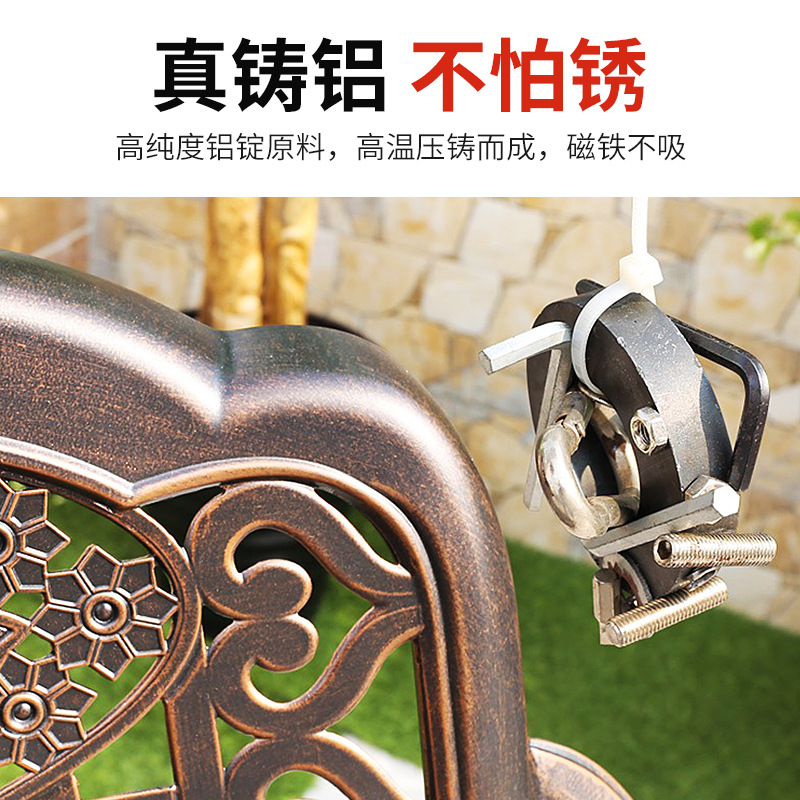 绵冠(MIANGUAN) 户外餐桌庭院阳台铸铝餐桌椅组合 一桌四椅高清大图