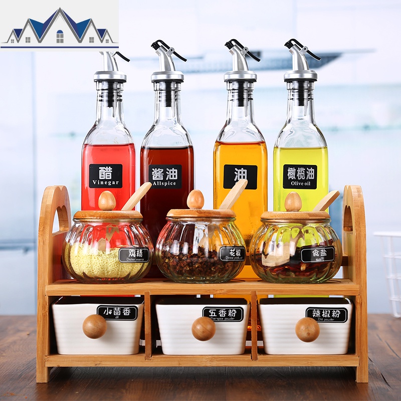 调料盒组合套装户外酱油便携调料瓶调料罐厨房收纳置物架家用 三维工匠收纳盒高清大图
