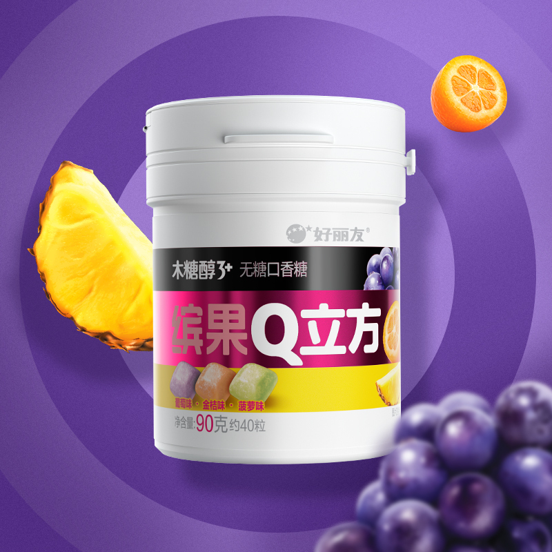 好丽友 3+缤果Q立方 90g*2瓶 混合口味高清大图